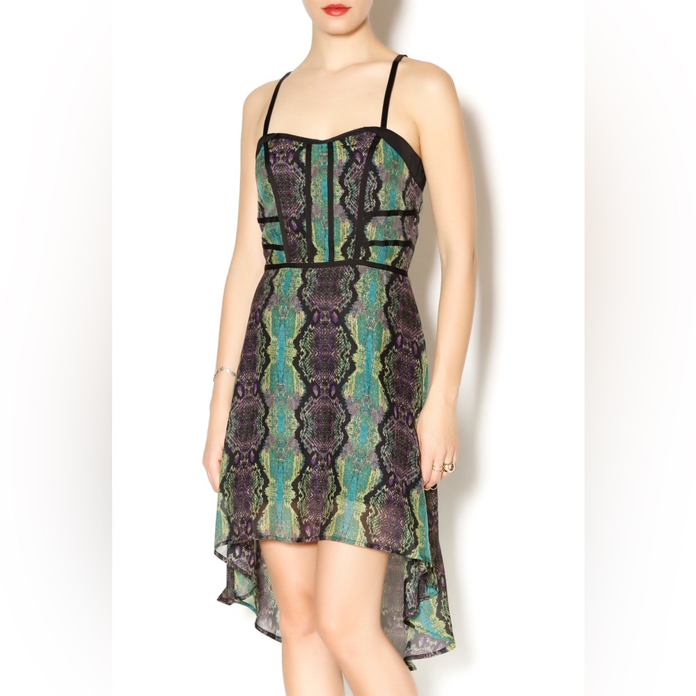 S Silk Reptile Bustier Dress